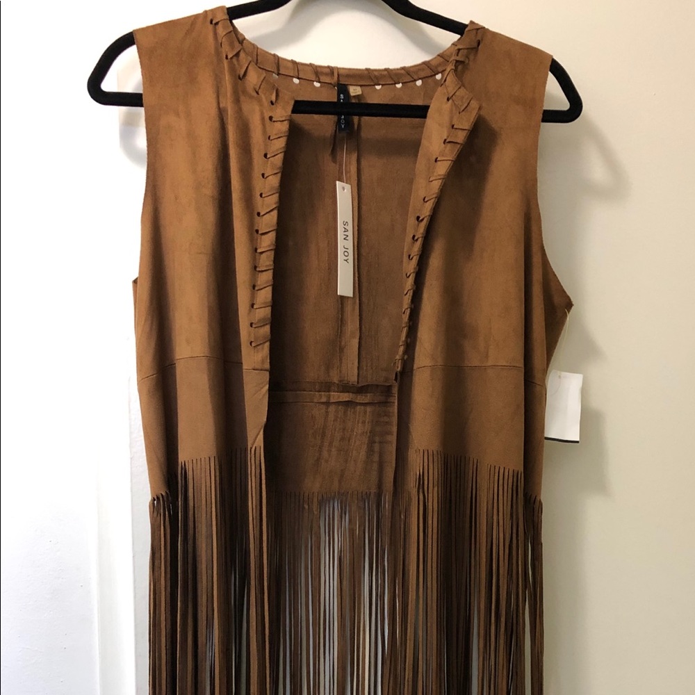 BRAND NEW suede fringe vest!